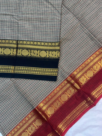 Chettinad cotton ash Ganga & Jamuna -korvai checks