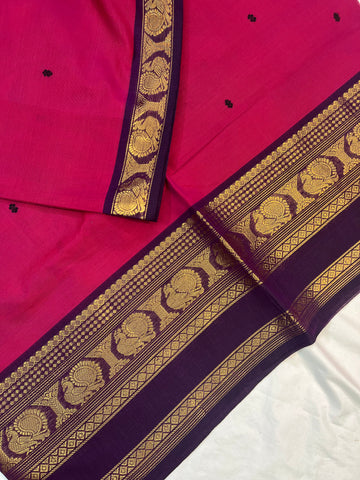 Chettinad cotton saree- pink- butta