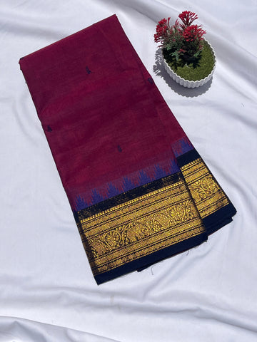 Chettinad cotton maroon & black _butta