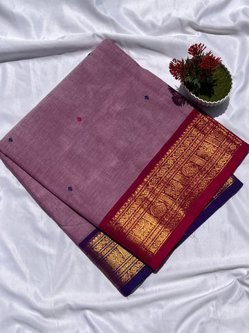 Chettinad cotton onion pink & blue _pink butta