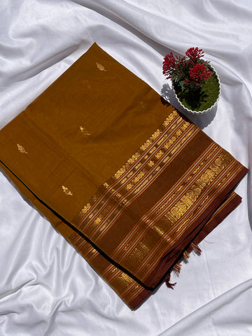 Chettinad cotton chocolate brown _butta