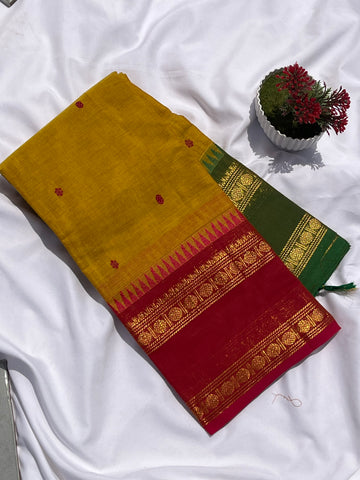 Chettinad cotton methi yellow ganga & Jamuna-butta