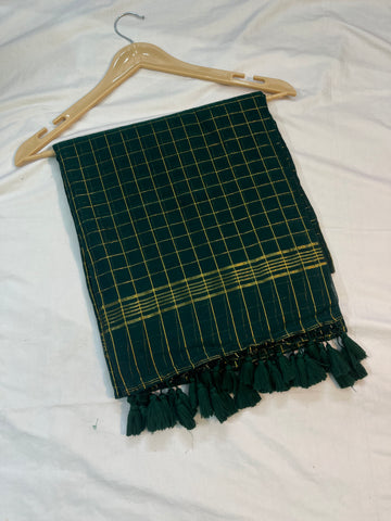 Mul cotton saree - green