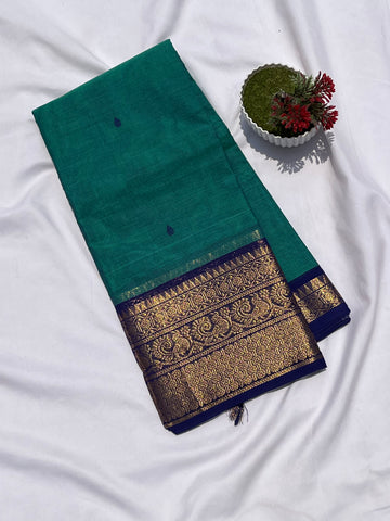 Chettinad cotton Rama green & blue _ butta