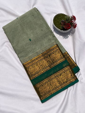 Chettinad cotton pista green & green _ butta