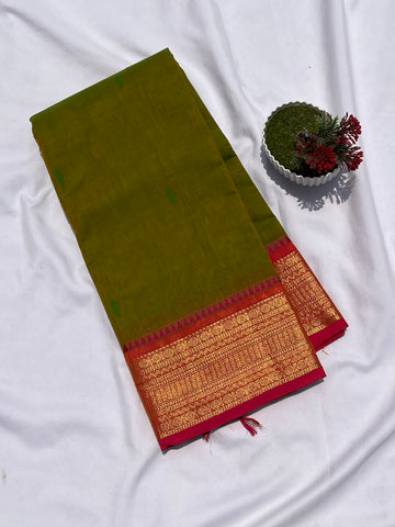 Chettinad cotton green & red _ butta