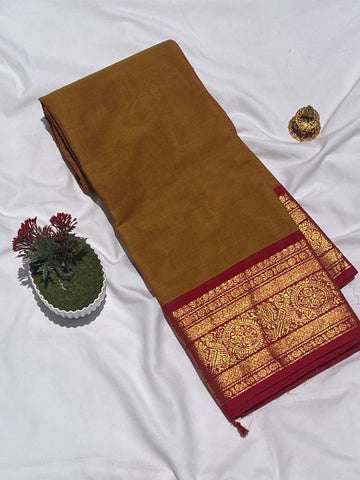 Chettinad cotton saree - Two tone - Plain
