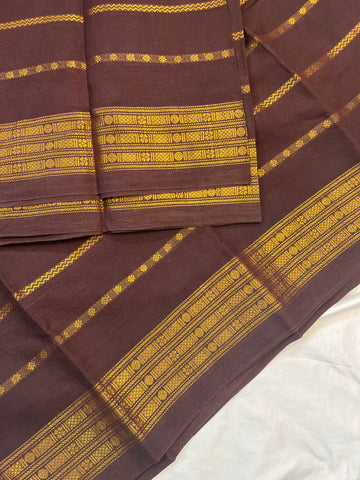 Sungudi cotton velthari- coffee brown