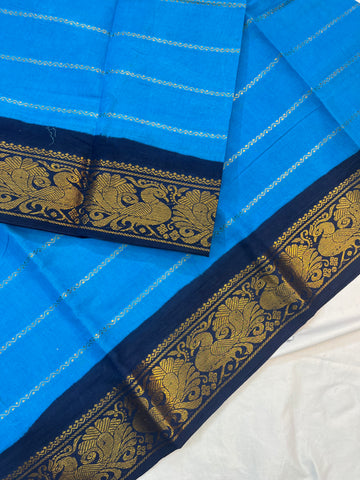 Sungudi cotton velthari- blue