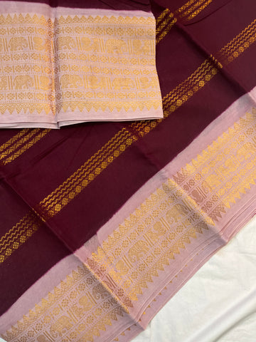 Sungudi cotton velthari- maroon