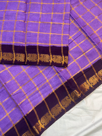 Sungudi cotton velthari- purple