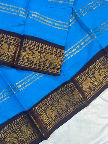 Sungudi cotton velthari- blue