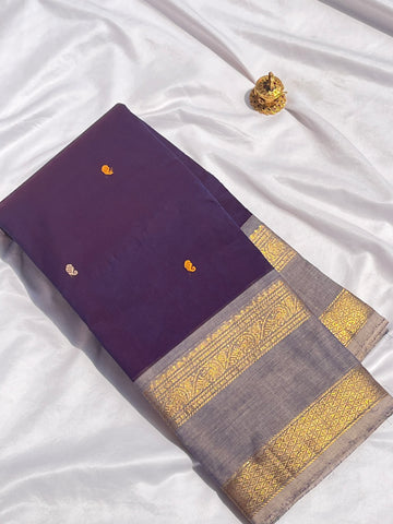 Chettinad cotton saree-purple-butta
