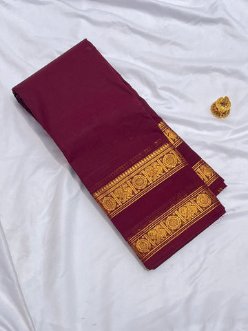 Chettinad cotton coffee brown Self-Plain