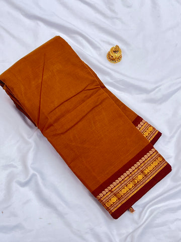 Chettinad cotton mustard yellow-Small plain