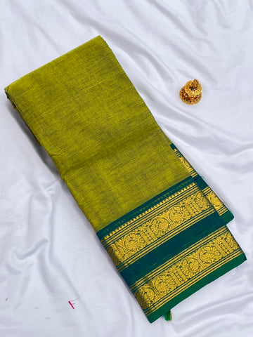 Chettinad cotton methi green & green gab -plain