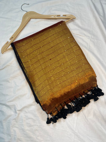 Mul tissue- copper saree