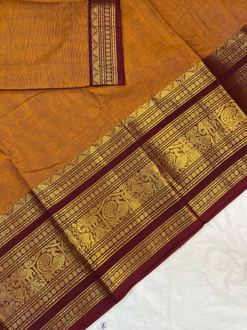 Chettinad cotton saree - mustard