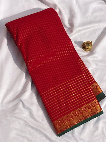 Chettinad cotton Red vairaoosi-korvai checks