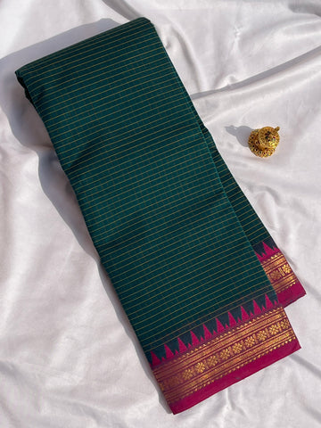 Chettinad cotton teal blue & pink-korvai checks small