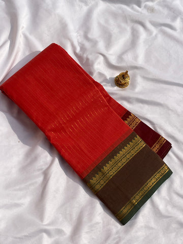 Chettinad cotton orange (g&j) -korvai strips