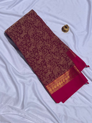 Chettinad cotton saree pink _vanasingaram