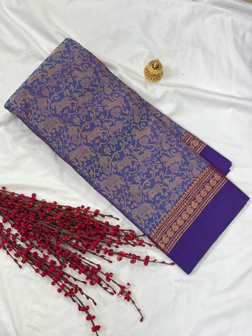 Chettinad cotton saree-purple-1000 butta sarees