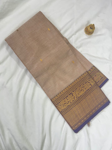 Chettinad cotton saree-of white-purple-butta