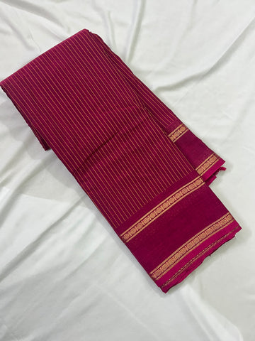 Chettinad cotton saree -pink korvai checks
