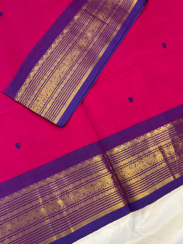 Chettinad cotton saree - pink - Butta