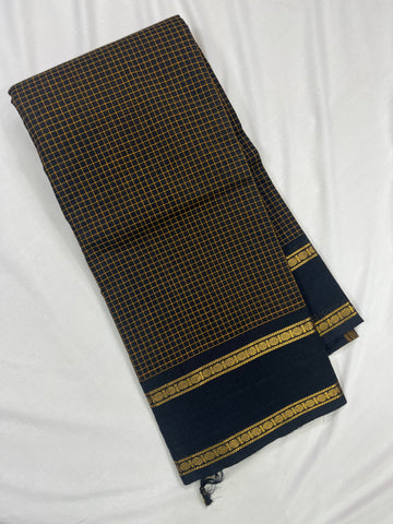 Chettinad cotton saree-black-kattam