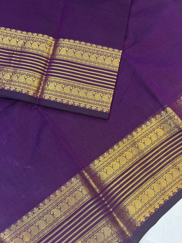 Chettinad cotton saree - purple-plain