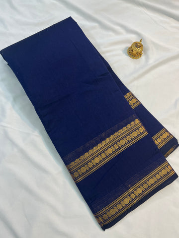 Chettinad cotton saree-blue-palin