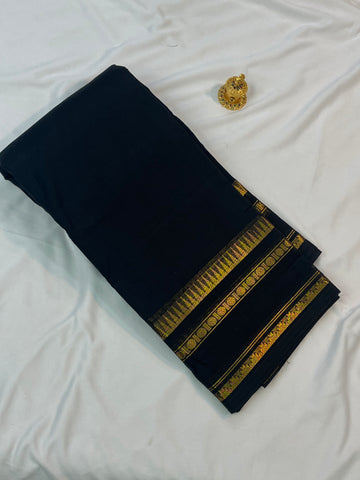Chettinad cotton saree-black-palin