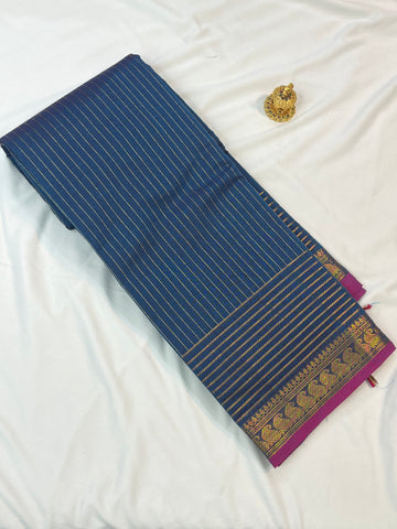 Chettinad cotton saree-purple-pink-checks
