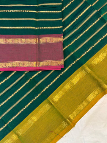 Chettinad cotton saree -Velthari-green -g&j
