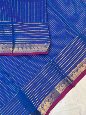 Chettinad cotton saree- Blue-checks