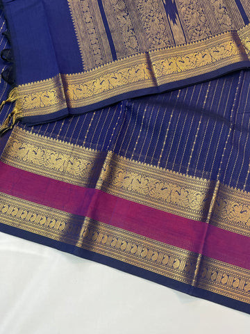 Premium weaves-blue and pink border-silk cotton