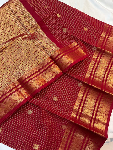 Premium Kanchi cotton - Maroon - Premium Weaves