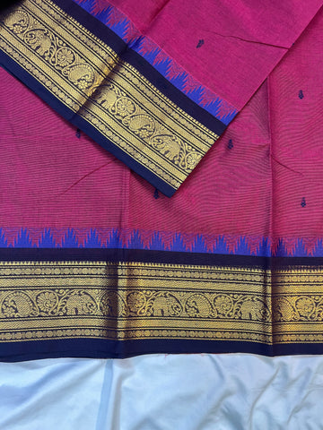 Chettinad cotton saree -purple- butta