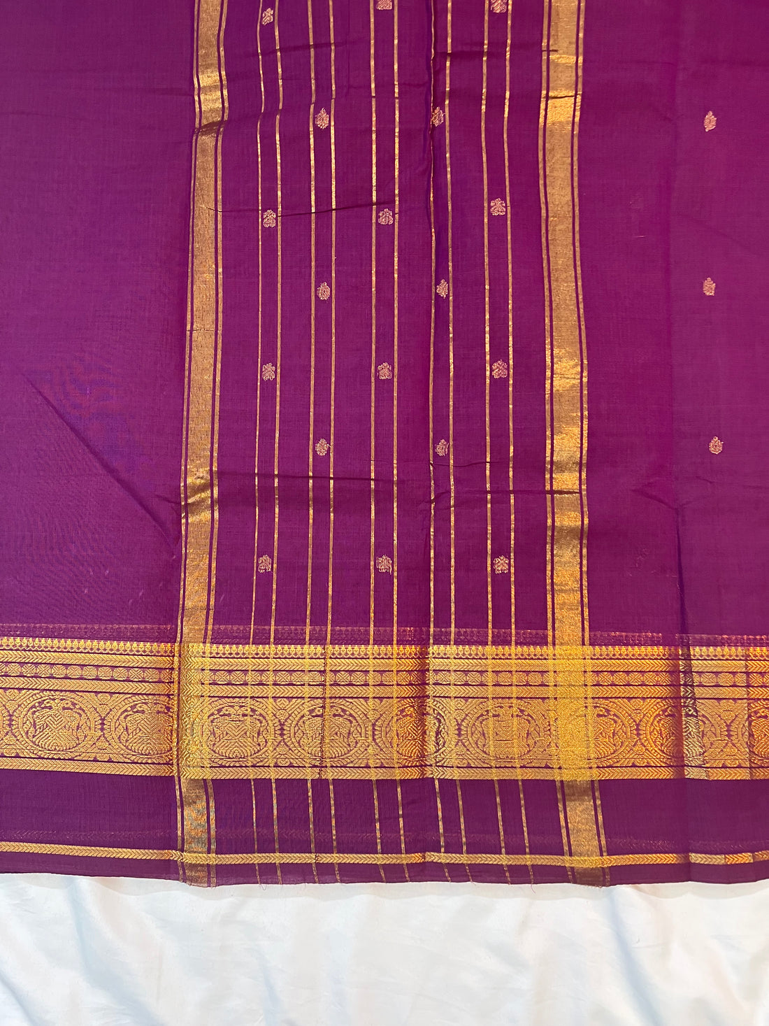 Chettinad cotton saree-purple-butta