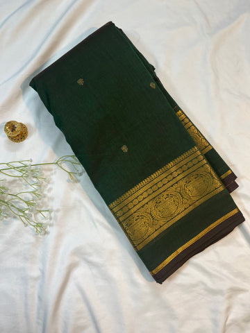 Chettinad cotton saree- green-butta