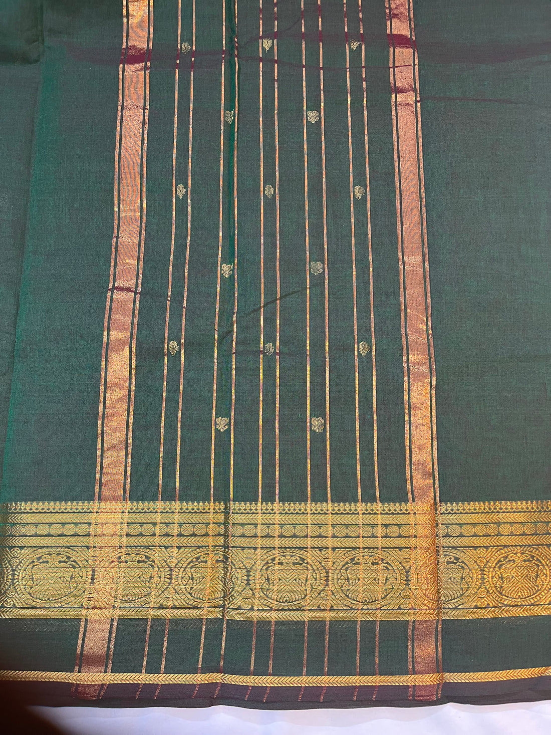 Chettinad cotton saree- green-butta