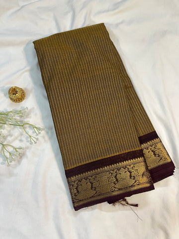 Chettinad cotton saree - brown- checks