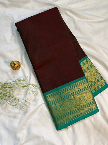 Chettinad cotton saree - dual tone - plain