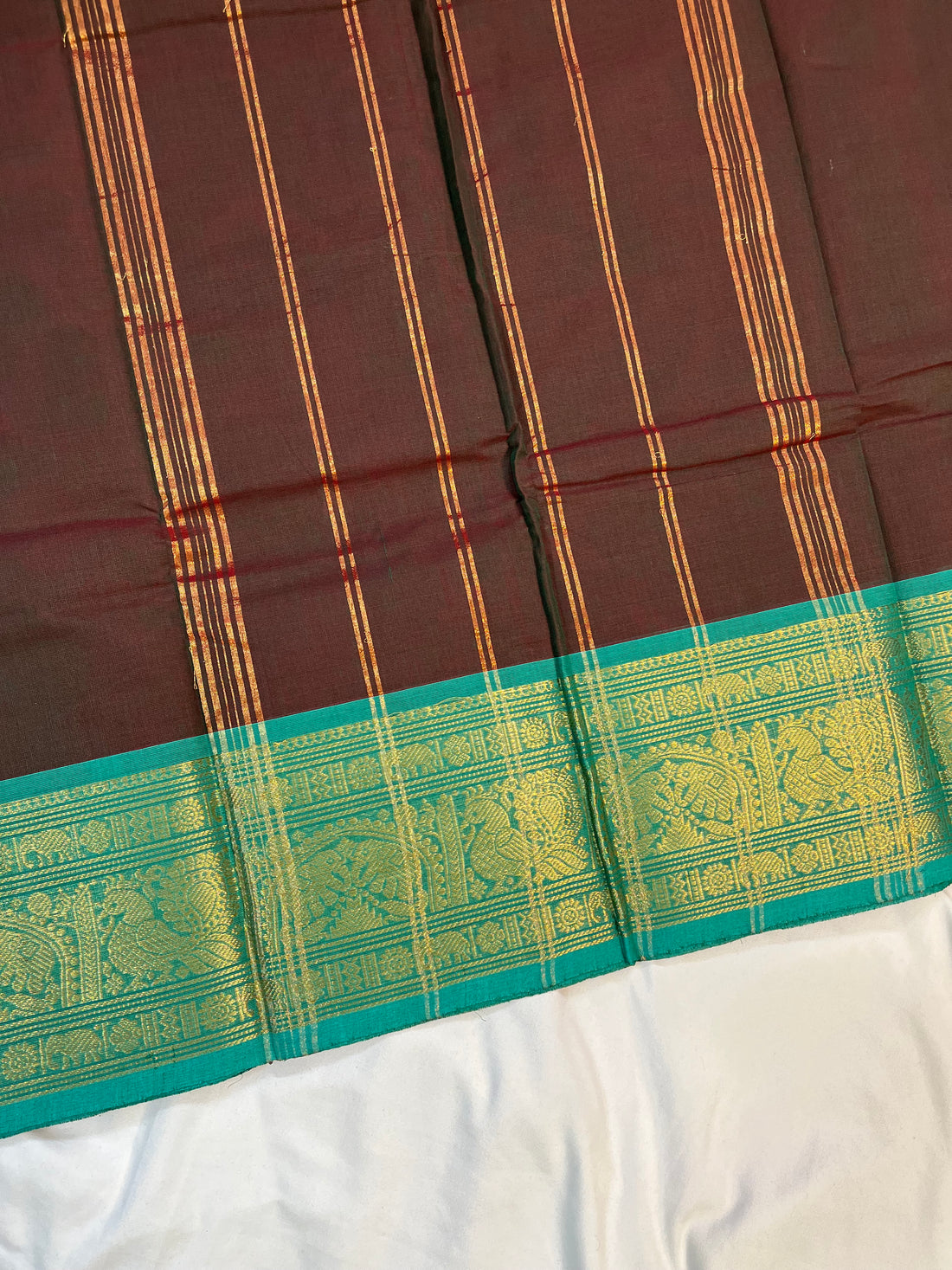 Chettinad cotton saree - dual tone - plain