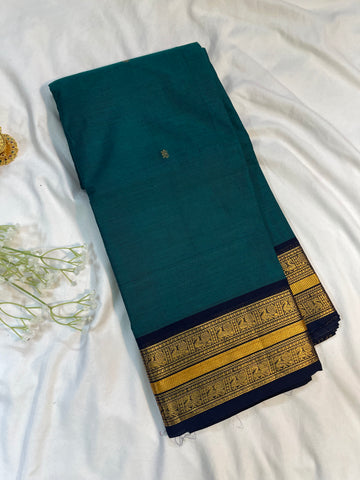 Chettinad cotton saree - blue -Butta