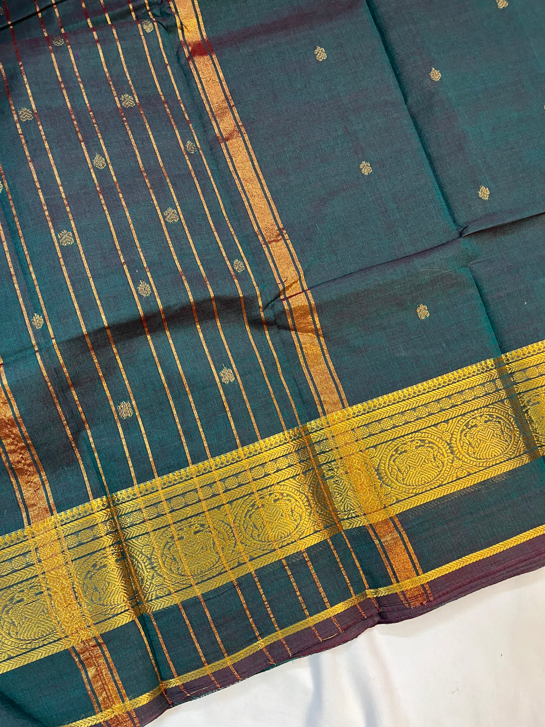 Chettinad cotton-green -butta