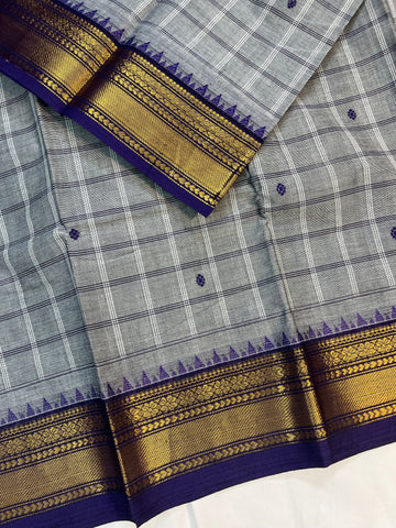 Chettinad cotton saree - ash -butta