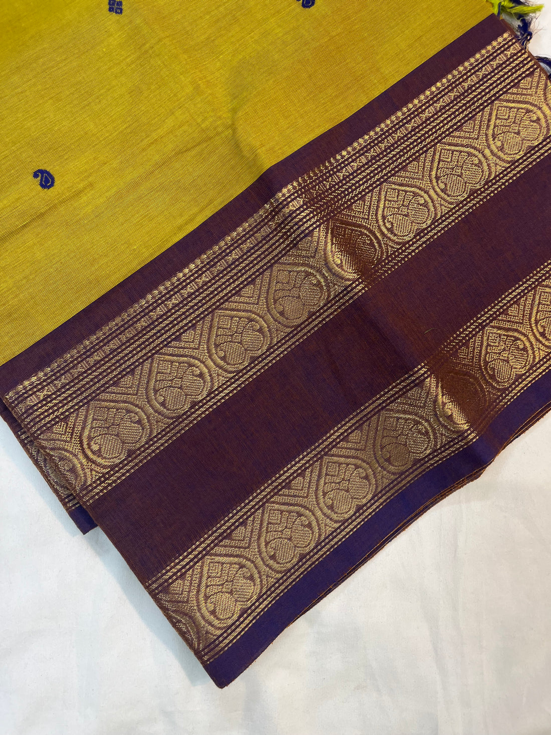 Chettinad cotton saree- green & maroon-butta